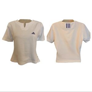 ADIDAS White Climalite Short Sleeve Tennis Tee Size Medium